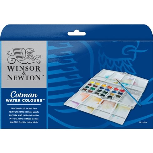 Winsor&Newton Cotman 24 (1/2 half pan) akvareļu krāsu komplekts