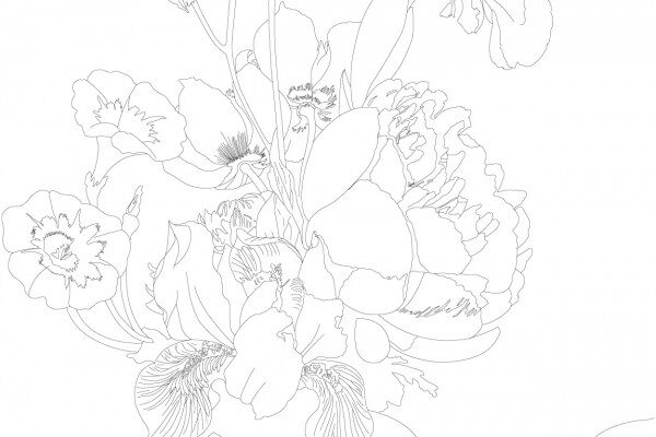 Still Life Bouquets krāsojamā grāmata ar akvareļu papīru / 25 x 34 cm