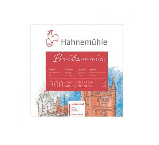Akvareļu papīrs: Hahnemuhle Britannia 300gsm Block - 25.4 x 25.4cm