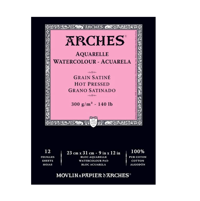 Akvareļu papīrs: Arches 100% kokvilna /A4 albums/ HOT PRESSED