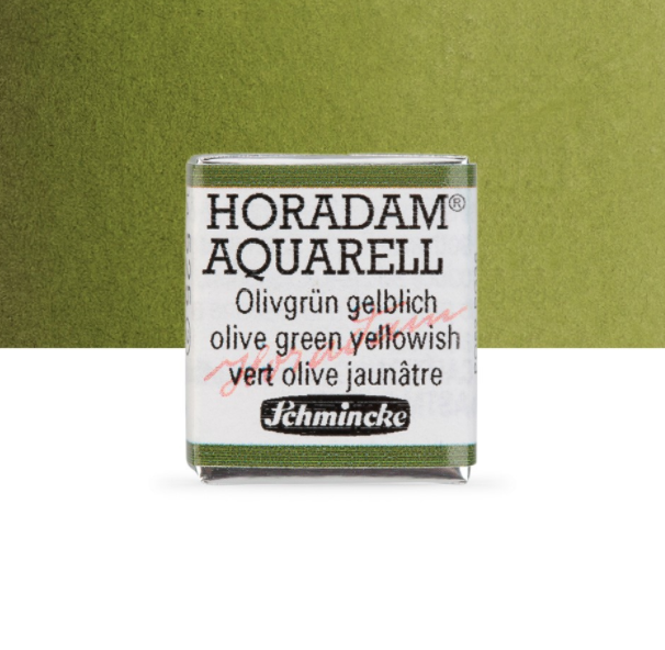 Schmincke Horadam: olive green yellowish, 1/2 pan