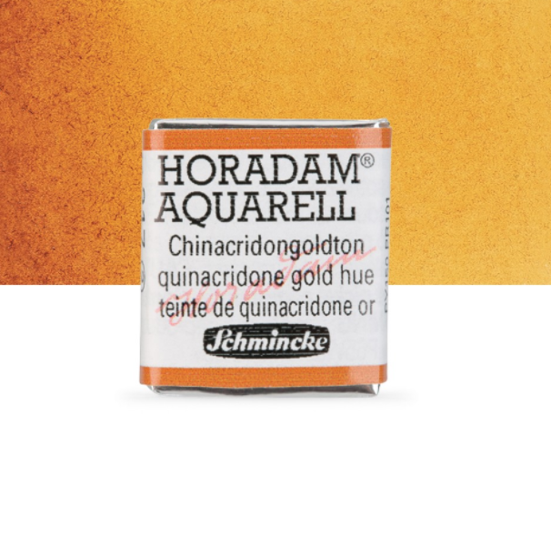 Schmincke Horadam: quinacridone gold hue, 1/2 pan