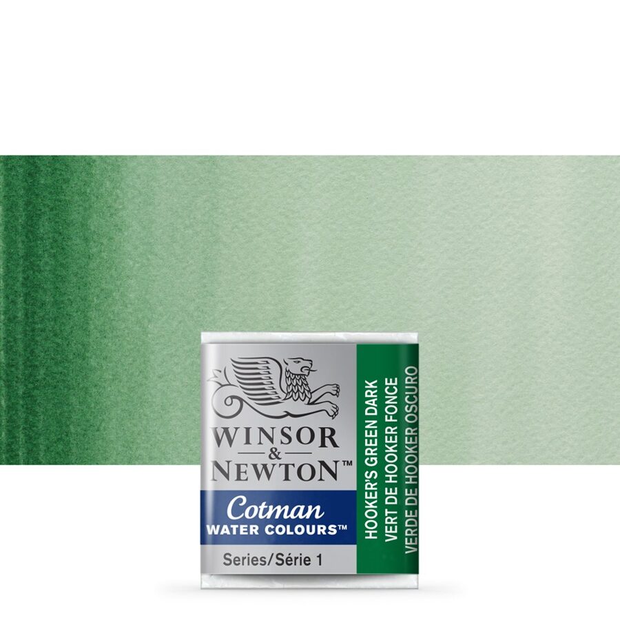 Winsor&Newton Cotman: hooker's green dark 1/2 pan