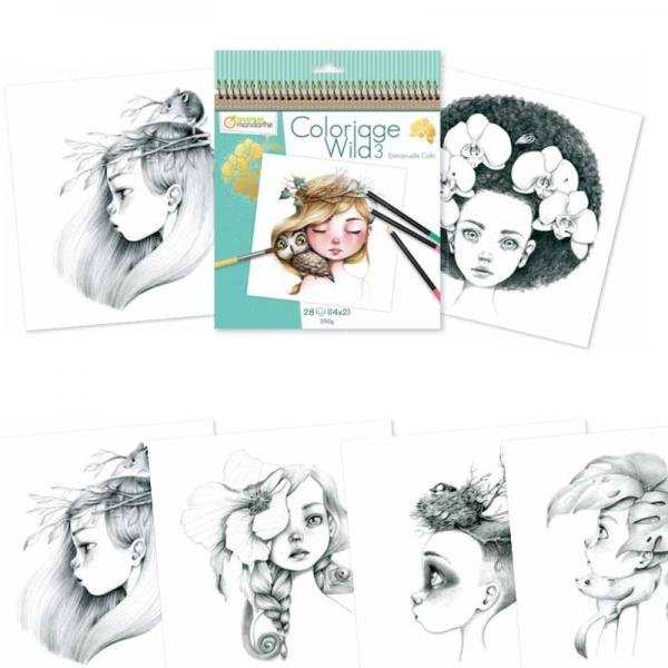 Krāsojamā grāmata: "Coloriage Wild 3" / Emmanuelle Colin