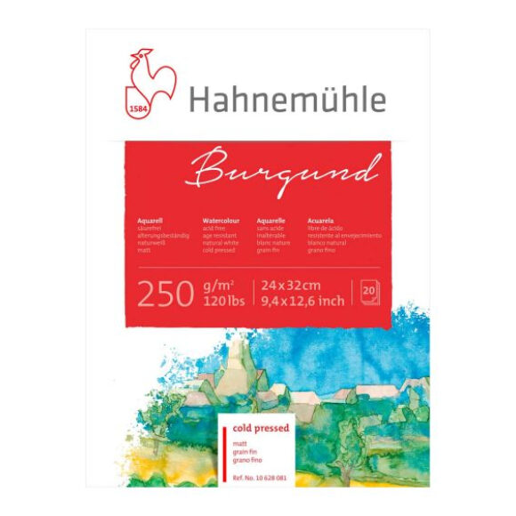 Akvareļu papīrs: Hahnemuhle Burgund 250gsm - 24 x 32 cm