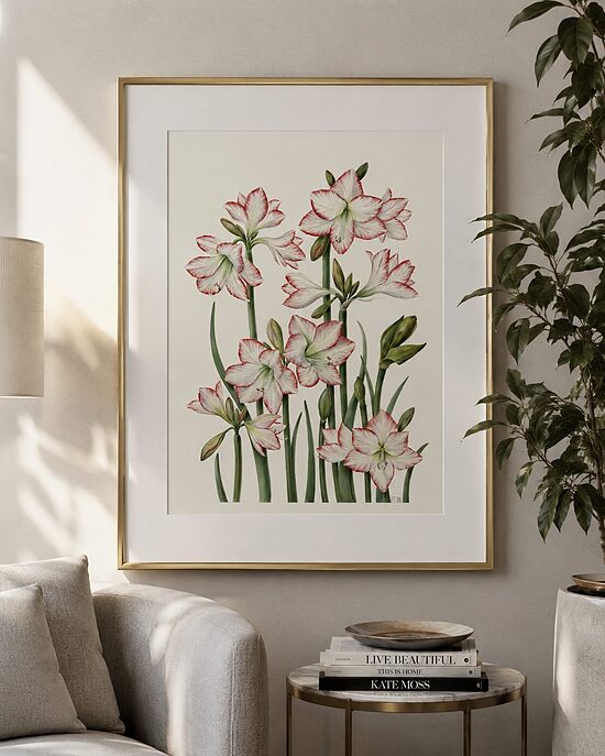 Amaryllis, akvarelis / Jeļena Grīnberga