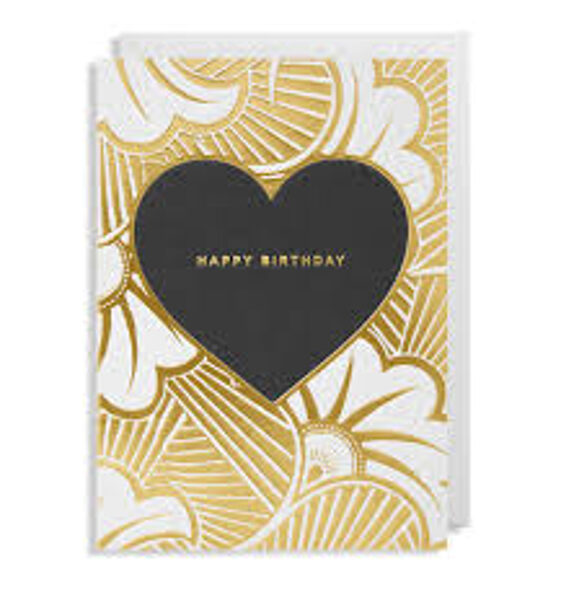 Atklātnīte ar aploksni HAPPY BIRTHDAY HEART (10.5 x 15.5 cm)