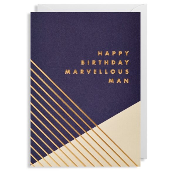 Atklātnīte ar aploksni HAPPY BIRTHDAY MARVELLOUS MAN (10.5 x 15.5 cm)