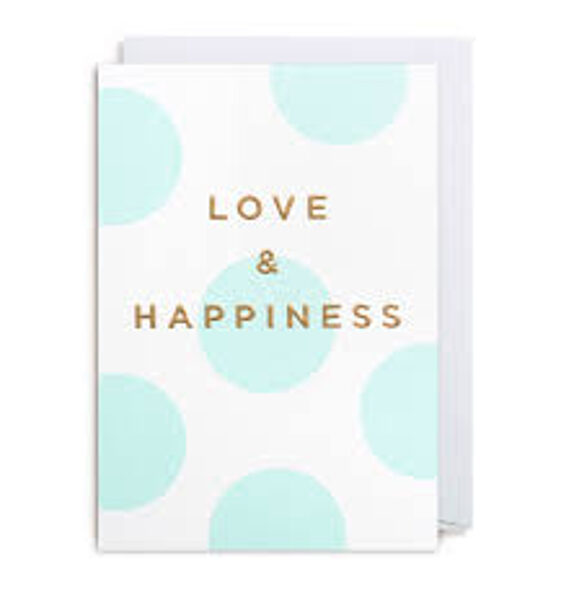 Atklātnīte ar aploksni LOVE & HAPPINESS (10.5 x 15.5 cm)