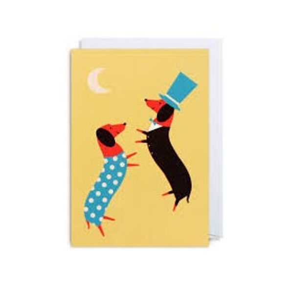 Atklātnīte ar aploksni MRS & MR DACHSHUND (9 x 12 cm)