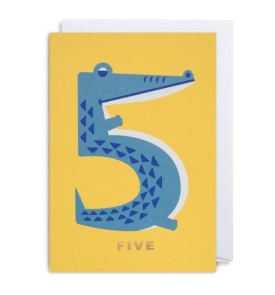 Atklātnīte ar aploksni NUMBER FIVE CROCODILE (10.5 x 15.5 cm)