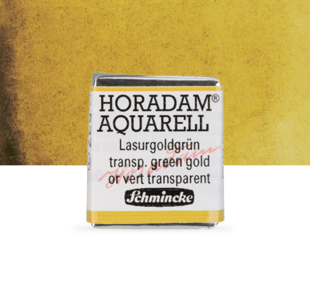 Schmincke Horadam: transp. green gold, 1/2 pan